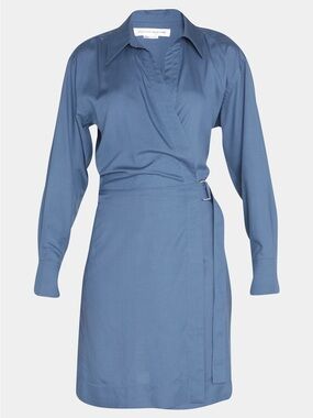 Victoria Beckham 100% Silk Wrap Shirt Dress